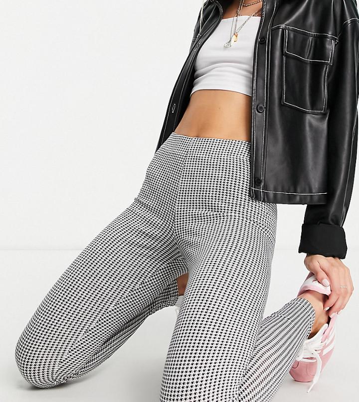 Only Petite Exclusive Legging In Mono Houndstooth Print-multi