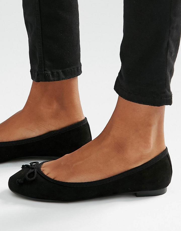 New Look Suedette Ballerina - Black