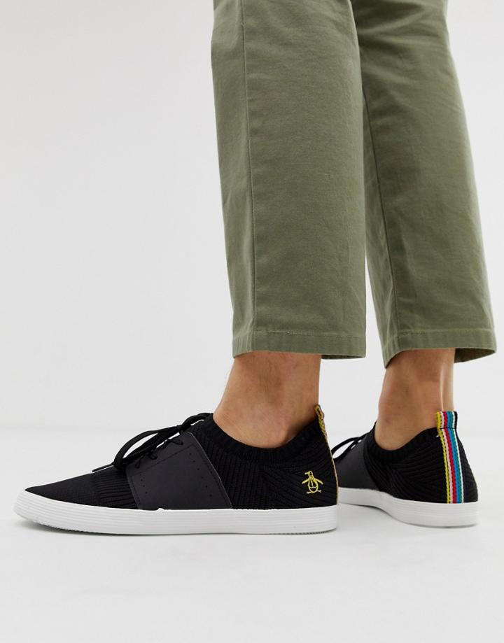 Original Penguin Flyknit Sneakers In Black - Black