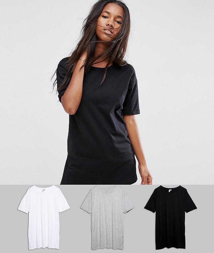 Asos Design Ultimate Easy Boyfriend T-shirt 3 Pack Save - Multi