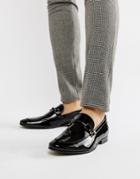 Base London Soprano Bar Loafers In Patent Black - Black