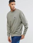 Asos Oversized Sweatshirt In Green With Logo - Mangrove