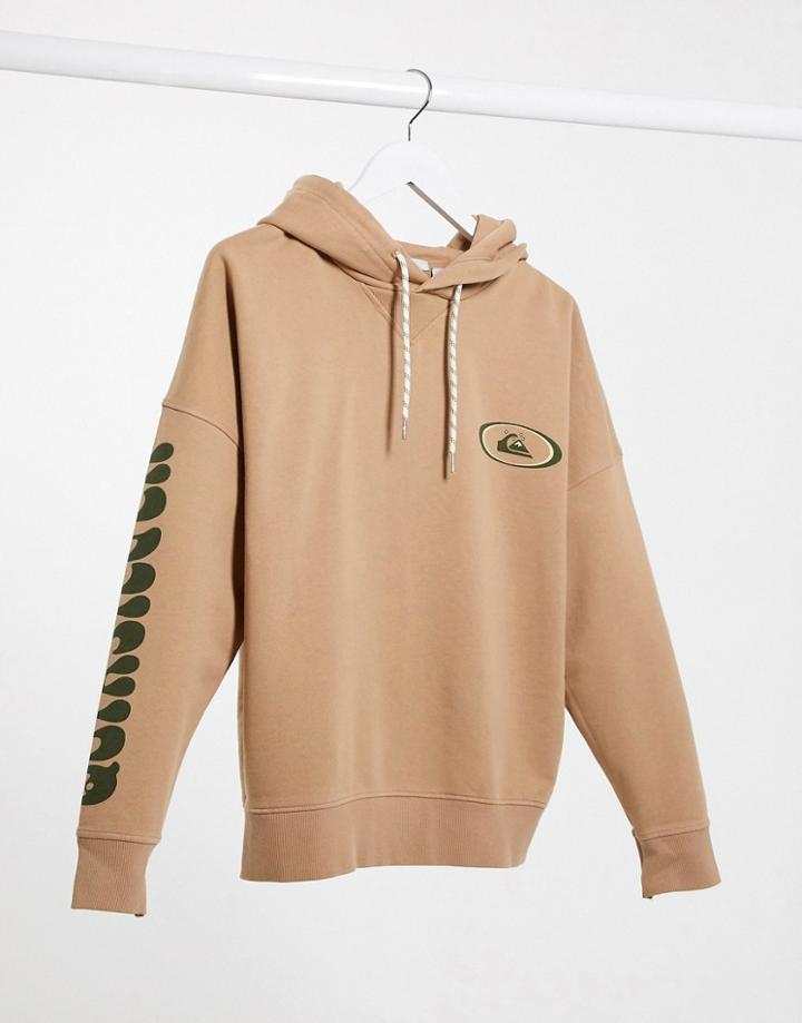 Quiksilver Boxy Fleeced Hoodie In Brown
