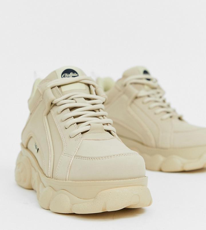 Buffalo Colby Exclusive Low Platform Chunky Sneakers In Cream - Cream