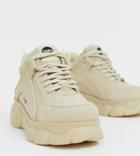 Buffalo Colby Exclusive Low Platform Chunky Sneakers In Cream - Cream