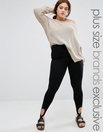 One Day Plus Legging With Stirrup Detail - Black