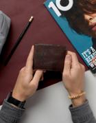 Asos Leather Wallet With Embossed Scorpion - Brown