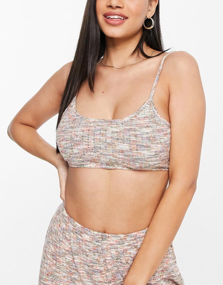 Asos Design Lounge Mix & Match Space Dye Crop Top In Multi