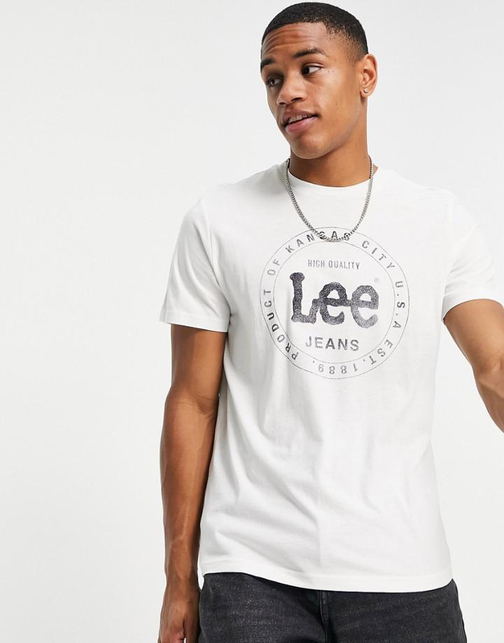 Lee Circle Crew Neck T-shirt-white