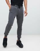 Cavalli Class Skinny Joggers In Black With Logo Taping - Black