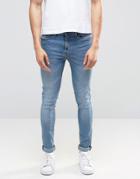 Pull & Bear Super Skinny Jeans In Light Wash Blue - Blue