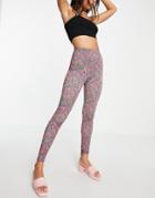 Asos Design Leggings In Lilac Floral Print-multi