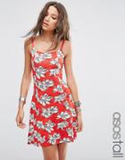 Asos Tall Bright Young Floral Skater Sundress - Multi