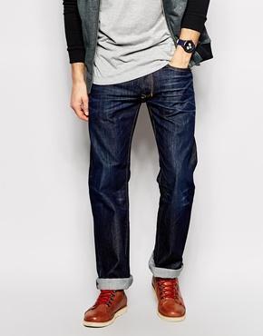 Diesel Jeans Larkee Straight Fit 0806w Dark Wash - Blue