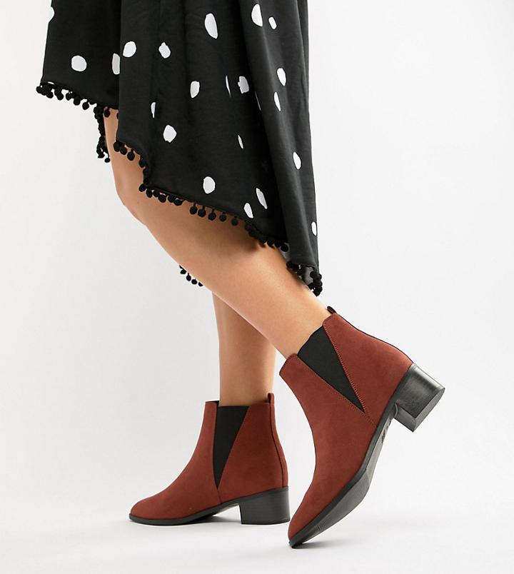 New Look Wide Fit Chelsea Boot-orange