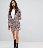 Unique21 Mini Skirt In Orange Leopard Two-piece