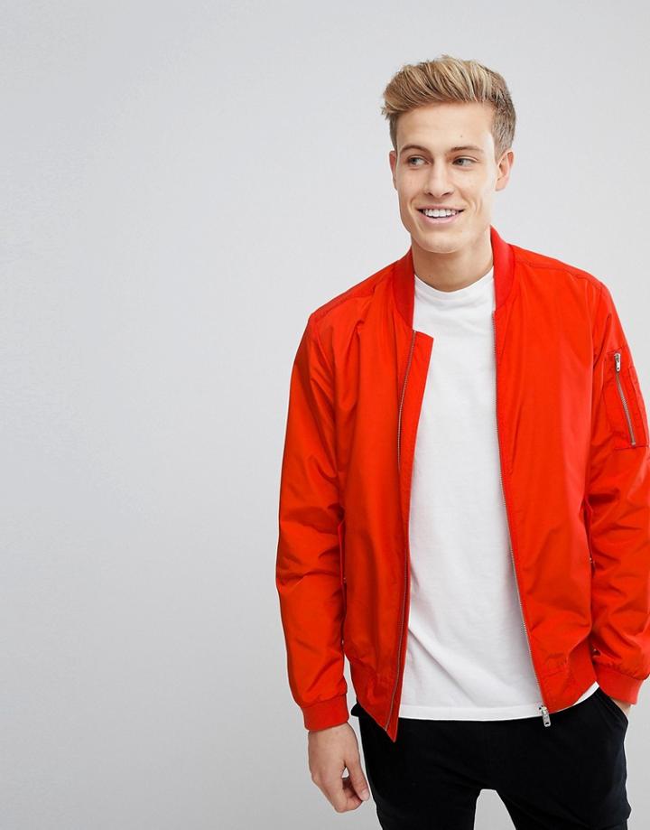 Jack & Jones Core Bomber Jacket - Red