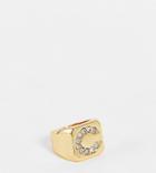 Asos Design 14k Gold Plated C Initial Ring