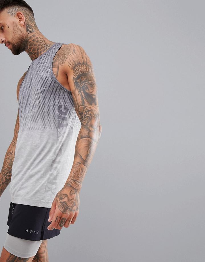 Jack & Jones Core Performance Dry Fit Tank With Block Fade - Gray