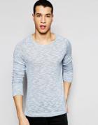 Selected Homme Lightweight Knitted Sweater In Twisted Yarns - Light Blue
