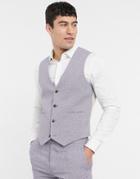 Asos Design Wedding Super Skinny Suit Vest In Dark Gray Cross Hatch-grey