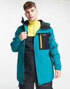 Planks Feel Good Insultated Ski Jacket In Midnight Teal-blues