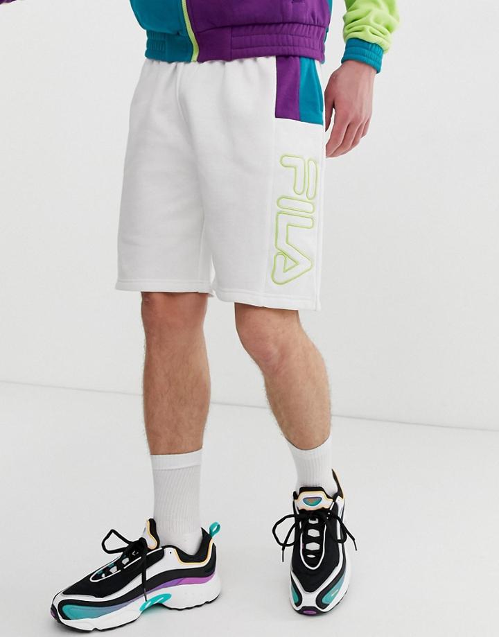 Fila Ajay Panel Shorts In White - White