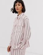 Asos White Pink Vertical Stripe Shirt