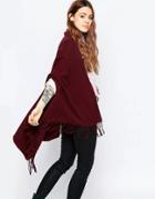 Asos Slot Through Cape In Plain - Brown