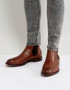 Hudson London Breslin Leather Brogue Boots In Tan - Tan