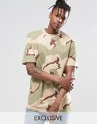 Reclaimed Vintage Oversized Camo T-shirt - Desert Camo
