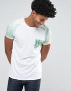 Solid Raglan Sleeve T-shirt With Contrast Pocket - White
