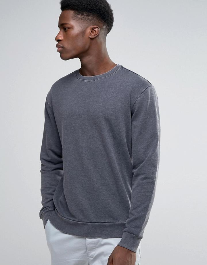 Weekday Steve Washed Sweatshirt - Black