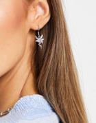 Asos Design Earrings With Fairy Charm In Silver Tone