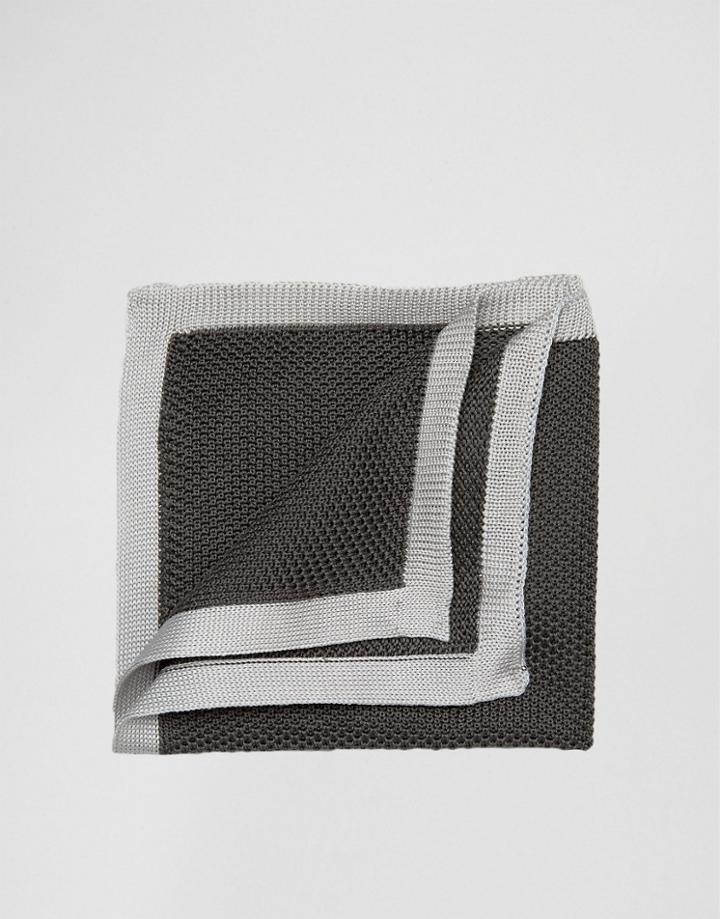 Asos Knited Pocket Square In Gray Marl - Gray