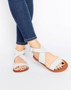 Asos Frame Leather Sandals - Off White