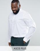 Asos Plus Regular Fit Shirt With Button Down Collar - White