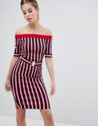 Vesper Stripe Bardot Dress - Multi