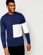 Asos Sweater With Placement Blocking - Atlantic