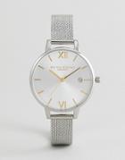 Olivia Burton Ob16de02 Demi Date Mesh Boucle Watch In Silver - Silver