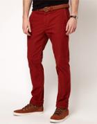 Lee 101 Chinos Slim Washed Cords - Red
