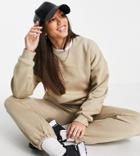 Asos Design Tall Tracksuit Ultimate Sweatshirt / Sweatpants In Neutral