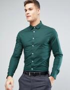 Asos Skinny Shirt In Teal - Green