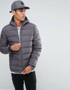 Threadbare Hooded Quilted Jacket - Green