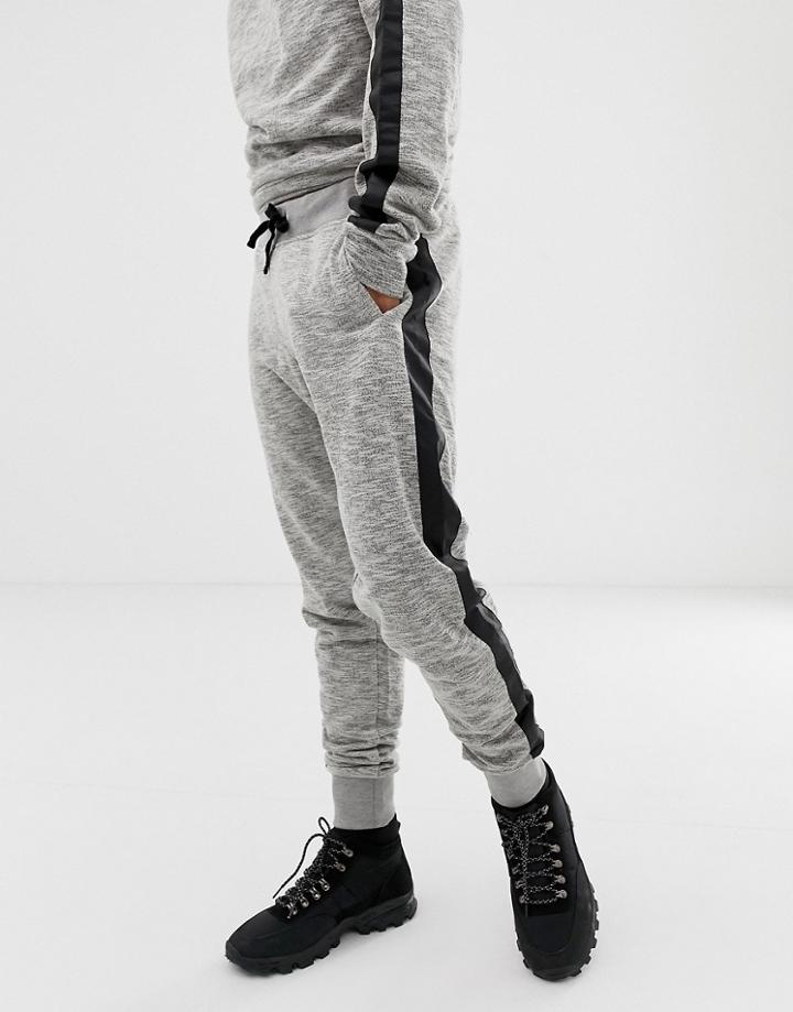 Le Breve Taped Side Slim Fit Joggers - Gray