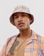 Asos Design Two-piece Check Bucket Hat - Multi