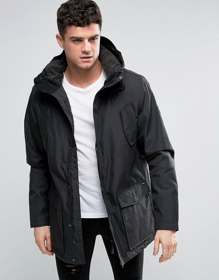 Rvca Ground Water Repellent Jacket - Black