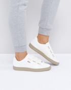 Puma Basket Heart Sneakers In Patent Marshmallow - Cream