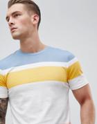 Produkt T-shirt With Block Stripes - White