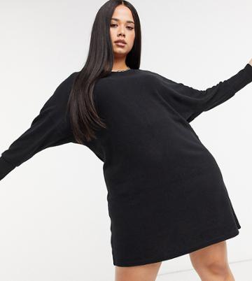 Noisy May Curve Knitted Dress In Black